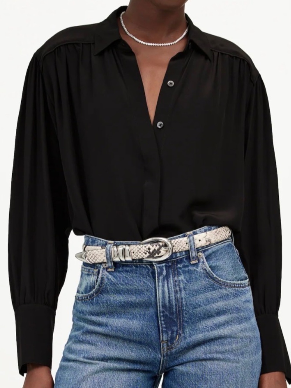 Madewell Black Collared Button-Down Shirt